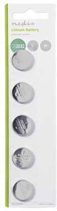 Piles Lithium Button Cell Battery CR2032, pack de 5