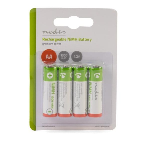 [BANM13HR64B] Piles rechargeables AA 1300mAh 1.2V - Pack de 4